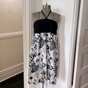 Liberty of London For Target NWT Black and White Flower Power Halter Dress, S